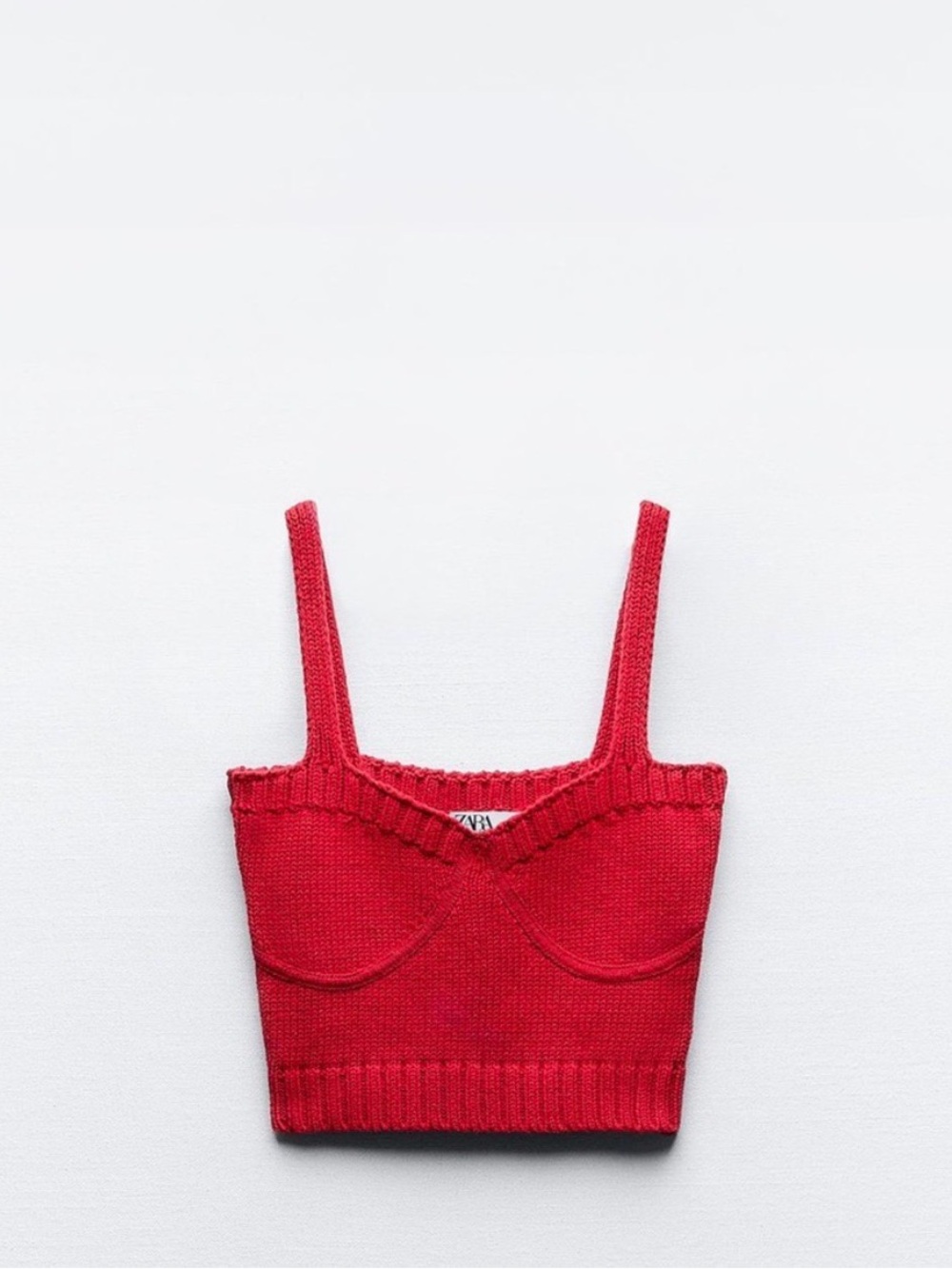 Zara Ribbed Knit Cropped Tank Top
